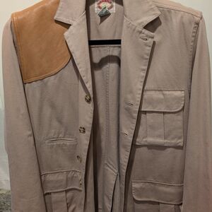 Banana Republic Cream and Tan Safari Jacket, 1980’s vintage